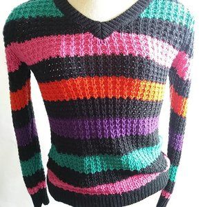 Multicolor Striped Womens Knit Sweater